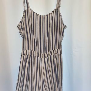 hollister blue and white striped romper